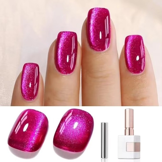 LBT NAIL Cat Eye Gel Polish with Magnet Holographic Glitter Shimmer