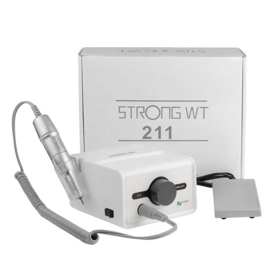 LBT NAIL  Nail Drill Machine Strong 211 With 35000rpm Handpiece 120II Silver
