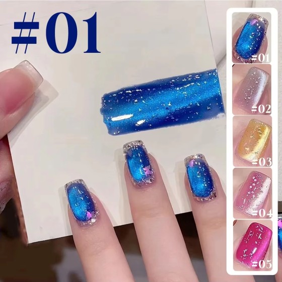 LBT NAIL Rose Red Sparkling Water Small Sequin Cat Eye Magnet Gel Polish