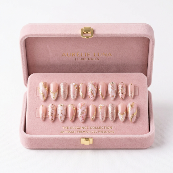 Medium Almond Nude Diamond Press-ons