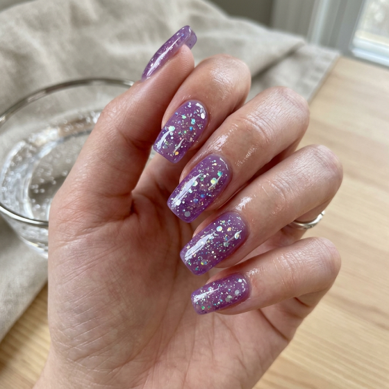 Jelly Translucent Purple Glitter
