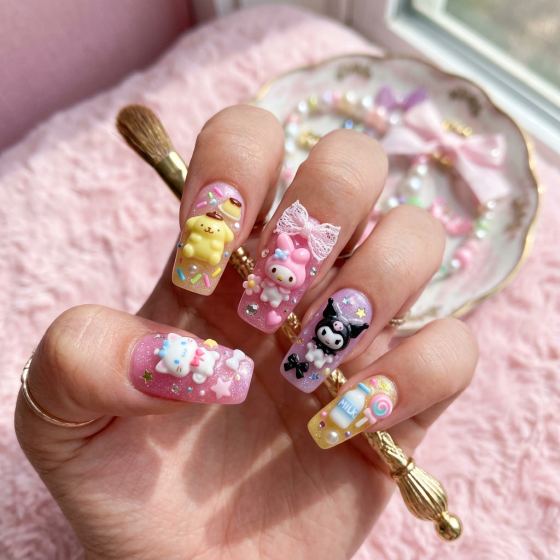 3D Kawaii Cute Charms Press-ons